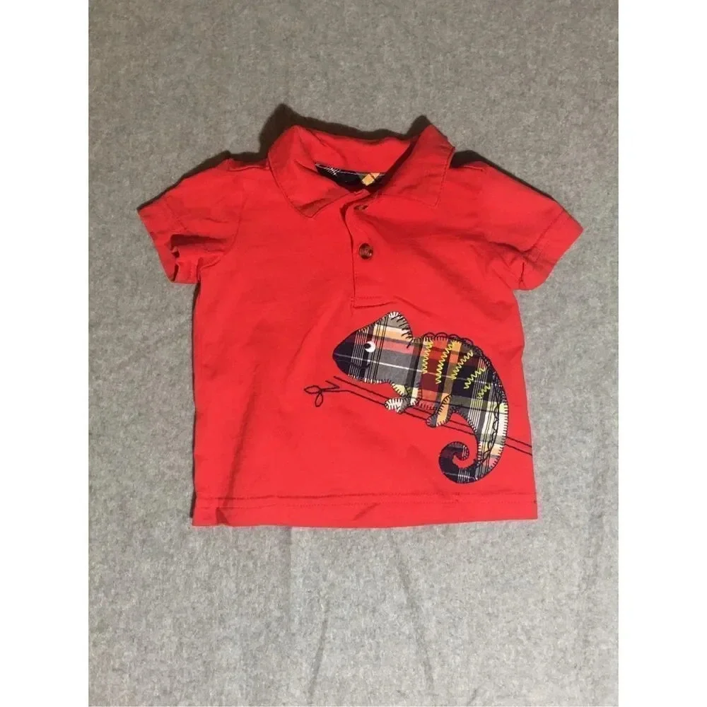 Baby Just One You By Carter’s Shirt 3M Months Chameleon Red Polo Short Sleeve